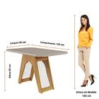 Mesa De Jantar Retangular 130x80cm 4 Lugares Tampo Mdf/vidro