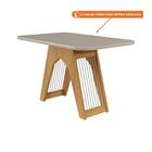 Mesa De Jantar Retangular 130x80cm 4 Lugares Tampo Mdf/vidro