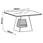 Mesa De Jantar Retangular 136x136cm Para 8 Lugares Carvalho E