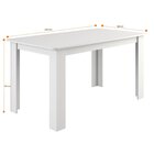Mesa De Jantar Retangular 150x80cm Perola Branco