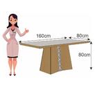 Mesa De Jantar Retangular 160cm Dallas Vidro Off White