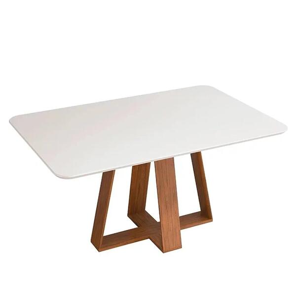 Mesa De Jantar Retangular 160cm Kiara D04 Freijó/off White -