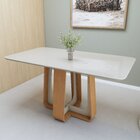 Mesa De Jantar Retangular 160cm Tampo Com Vidro Sintonia Amên