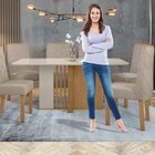 Mesa De Jantar Retangular 160x80cm 6 Lugares Tampo Mdf Com Vi