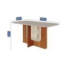 Mesa De Jantar Retangular 160x80cm Tampo Mdf/vidro Louise Cim
