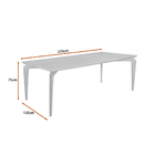 Mesa De Jantar Retangular 270x135cm Gosty Madeira Liptus Cast