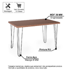 Mesa De Jantar Retangular 4 Lugares 130x80 Base De Ferro Hair