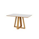 Mesa De Jantar Retangular 4 Lugares 135cm 100% Mdf Freijó/off