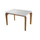 Mesa De Jantar Retangular 4 Lugares Em Mdf Off White/imbuia D