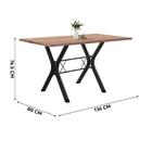 Mesa De Jantar Retangular 6 Cadeiras Preto Penny Shop Jm