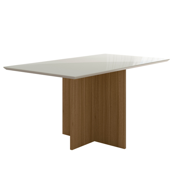 Mesa De Jantar Retangular 6 Lugares 160cm Tampo Chanfrado Com