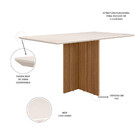 Mesa De Jantar Retangular 6 Lugares 160cm Tampo Chanfrado Com