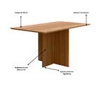 Mesa De Jantar Retangular 6 Lugares 160cm Tampo Chanfrado Sem