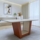 Mesa De Jantar Retangular 6 Lugares 160cm Tampo Mdf Apogeu Fr
