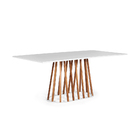 Mesa De Jantar Retangular 6 Lugares 160x90cm Base Madeira Gab