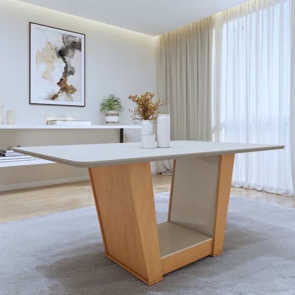 Mesa De Jantar Retangular 6 Lugares 170cm Tampo Mdf Apogeu