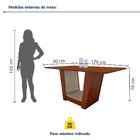 Mesa De Jantar Retangular 6 Lugares 170cm Tampo Mdf No Glass