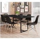 Mesa De Jantar Retangular 6 Lugares Industrial 180cm Indy F02