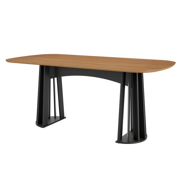 Mesa De Jantar Retangular 6 Lugares Lanna D01 Freijó/preto Fo