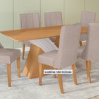 Mesa De Jantar Retangular 6 Lugares Tampo Mdf No Glass Vênus