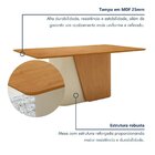 Mesa De Jantar Retangular 78x170x90cm Tampo Mdf Luar  Amêndoa