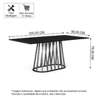 Mesa De Jantar Retangular 8 Lugares 200x90cm Gabi Branco/noro