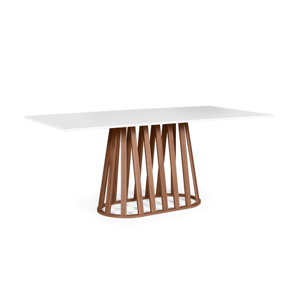 Mesa De Jantar Retangular 8 Lugares 200x90cm Gabi Branco/noro