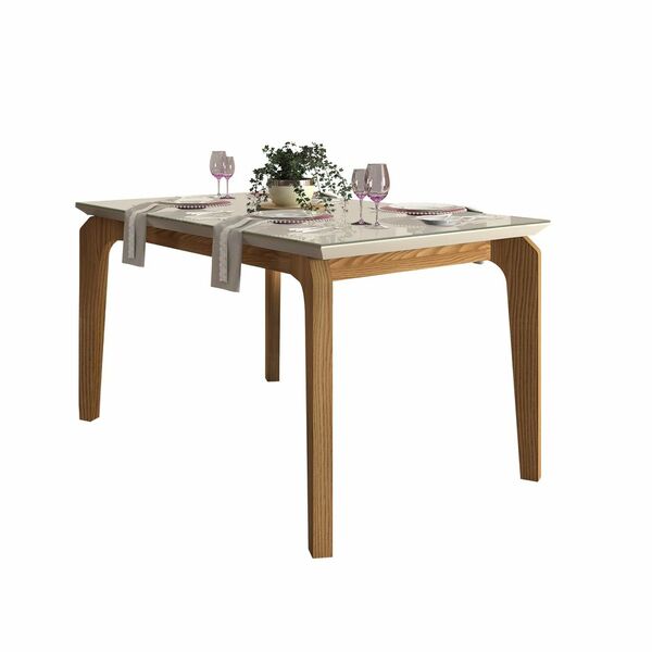 Mesa De Jantar Retangular  Dalia 140 X 90 Cm  6 Lugares Tampo