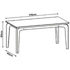 Mesa De Jantar Retangular  Dalia 170 X 90 Cm  6 Lugares Tampo