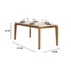 Mesa De Jantar Retangular  Dalia 170 X 90 Cm  6 Lugares Tampo