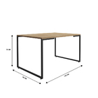 Mesa De Jantar Retangular  Porto 135 Cm Natural Base Metálica