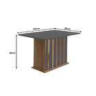 Mesa De Jantar Retangular Amália Carvalho E Grafite 136 Cm