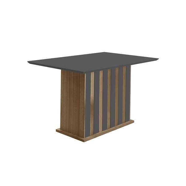 Mesa De Jantar Retangular Amália Carvalho E Grafite 136 Cm