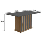Mesa De Jantar Retangular Amália Carvalho E Grafite 160 Cm