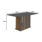 Mesa De Jantar Retangular Amália Carvalho E Grafite 160 Cm