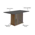 Mesa De Jantar Retangular Amália Carvalho E Grafite 160 Cm