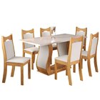 Mesa De Jantar Retangular Anne 160x80cm Com 6 Cadeiras Dalas
