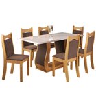 Mesa De Jantar Retangular Anne 160x80cm Com 6 Cadeiras Dalas