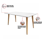 Mesa De Jantar Retangular Antonella 160x90 Cm Branco Pés Retr