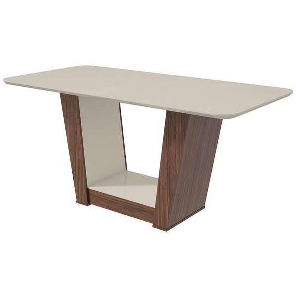 Mesa De Jantar Retangular Apogeu Imbuia E Off White 170 Cm