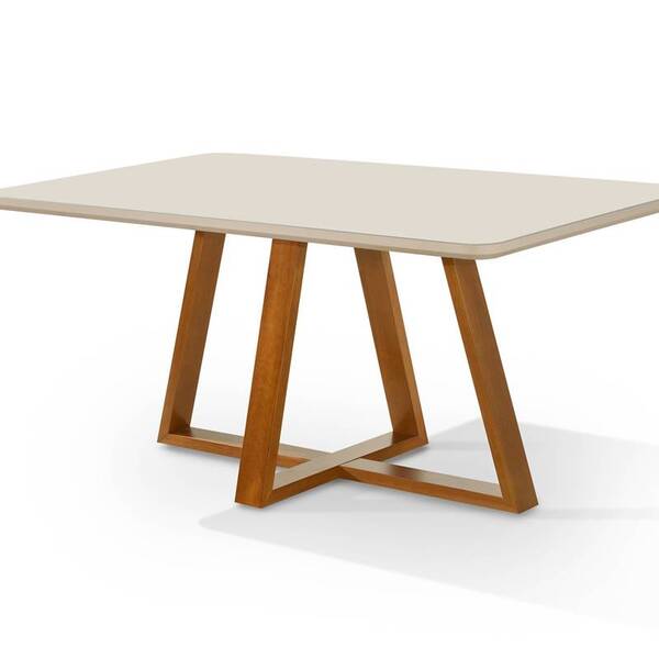 Mesa De Jantar Retangular Bela Luxo Tampo Vidro/mdf 120 Cm Ca