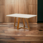 Mesa De Jantar Retangular Bela Luxo Tampo Vidro/mdf 120 Cm Ca