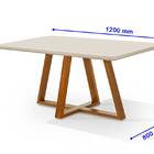 Mesa De Jantar Retangular Bela Luxo Tampo Vidro/mdf 120 Cm Ca