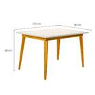 Mesa De Jantar Retangular Brasil Mel E Off White 130 Cm