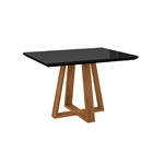 Mesa De Jantar Retangular Brenda 120x90 Cm Preto Com Base De