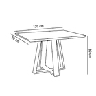 Mesa De Jantar Retangular Brenda 120x90 Cm Preto Com Base De