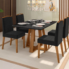 Mesa De Jantar Retangular Brenda 120x90 Cm Preto Com Base De
