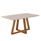 Mesa De Jantar Retangular Brenda 160x90 Cm Off White Base De