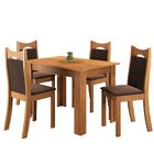 Mesa De Jantar Retangular Canela Com 4 Cadeiras Dalas Mel/bom