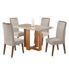 Mesa De Jantar Retangular Claire Com 4 Cadeiras Madeira Maciç